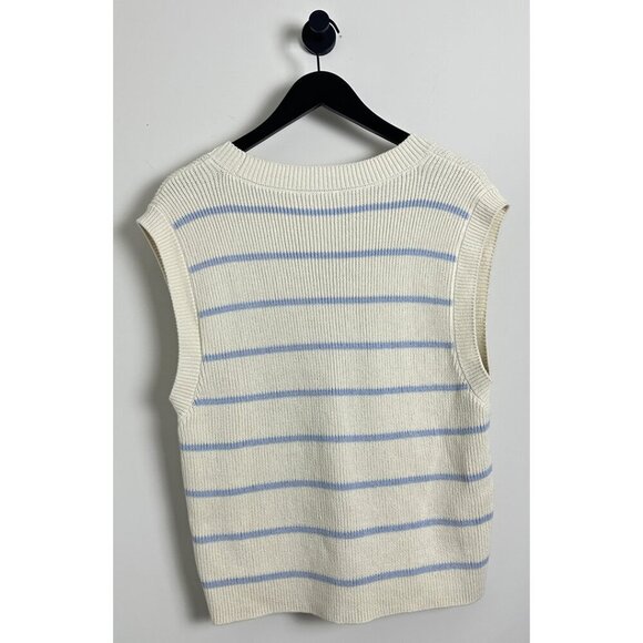 REFORMATION Janey Cotton Sweater Vest in Pablo Stripe Size Small - Picture 7 of 9